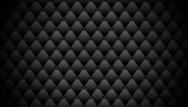 Free Vector dark black quilted sofa pattern background in premium fabric