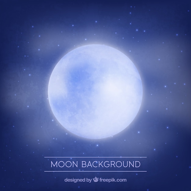 Free Vector dark blue background with shiny moon