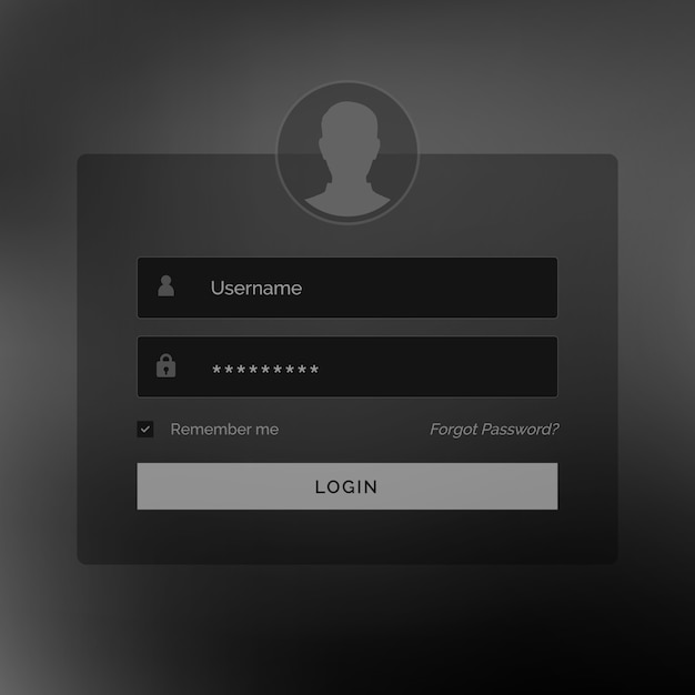 Free Vector dark gray login template