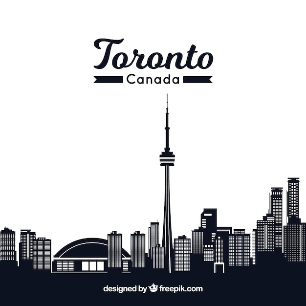 Dark skyline design of toronto