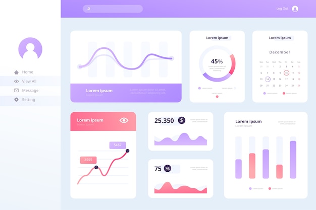 Free Vector dashboard business user panel