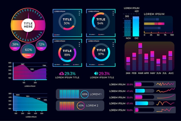 Free Vector dashboard element collection