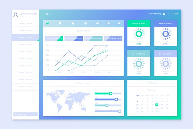 Dashboard user panel infographic