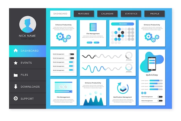 Dashboard user panel template