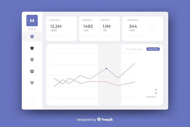 Free vector dashboard user panel template