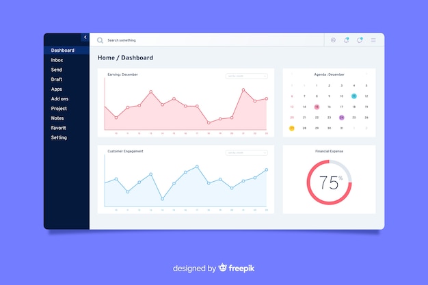 Free vector dashboard user panel template