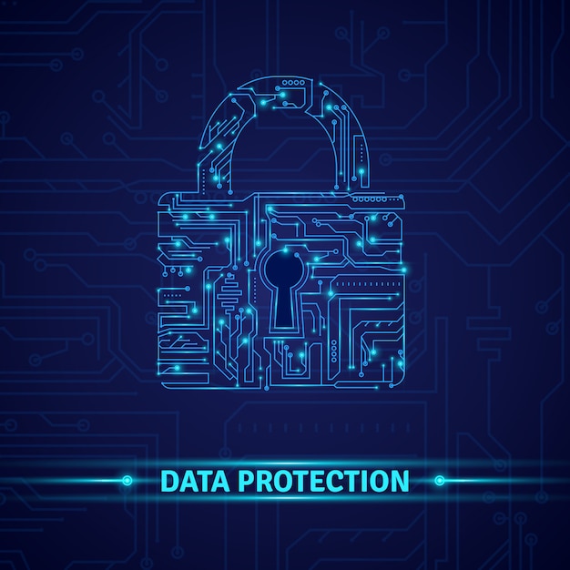 Free Vector data protection concept