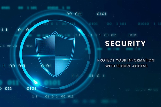 Free Vector data security technology template with shield icon