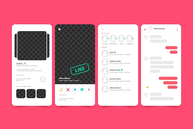 Free Vector dating app chat interface