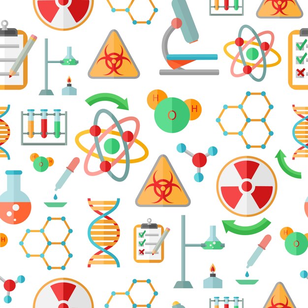 Decorative abstract chemistry  dna research symbols