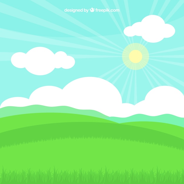 Free Vector decorative background with grass field