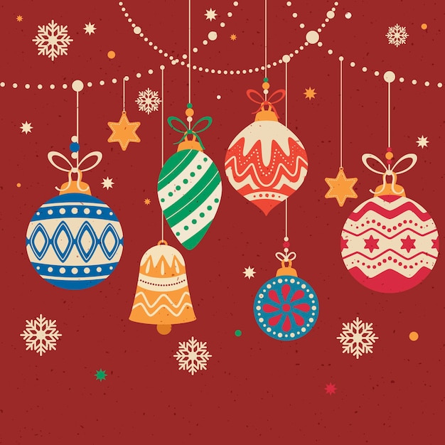 Free Vector decorative christmas ball composition