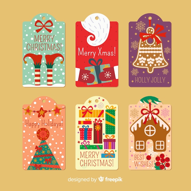 Free vector decorative christmas labels