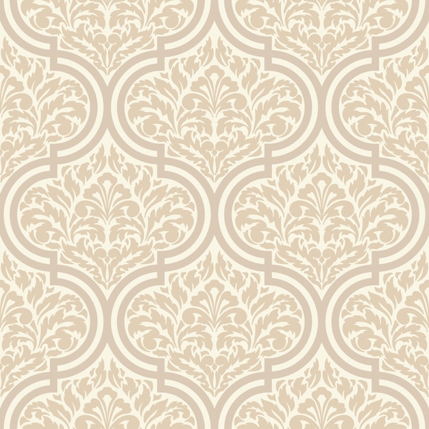 Free Vector decorative damask seamless pattern