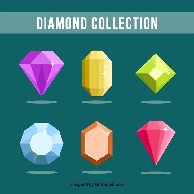 Free Vector decorative gemstones with different colors and designs