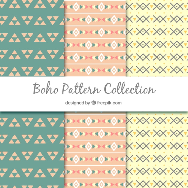 Free vector decorative patterns with abstract forms in flat design