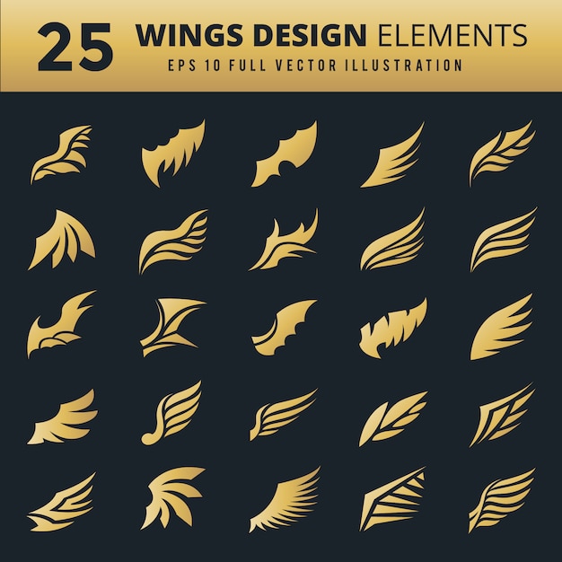 Free Vector decorative wings collection