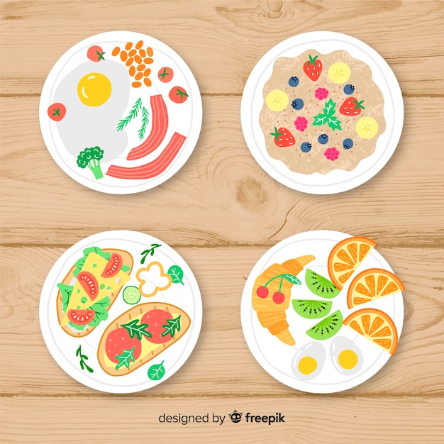 Free Vector delicious dishes collection