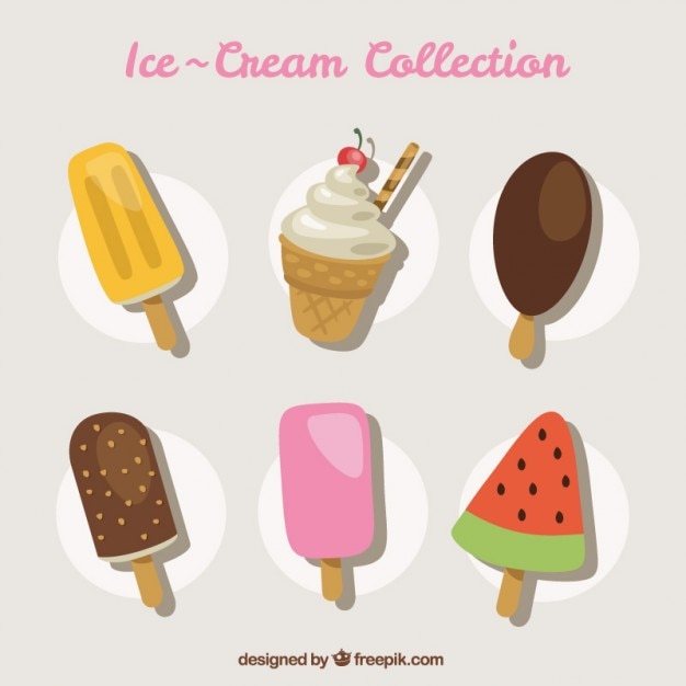 Free Vector delicious taste ice-creams