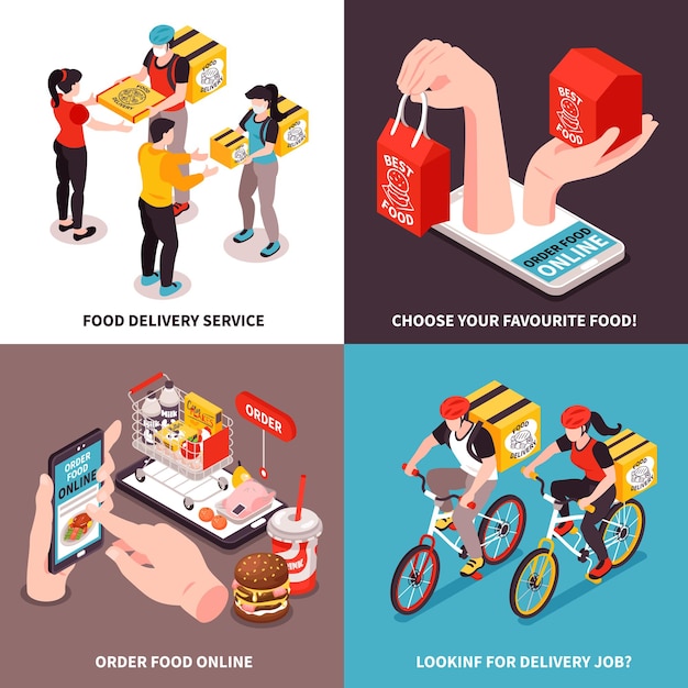 Delivery company service isometric composition illustration