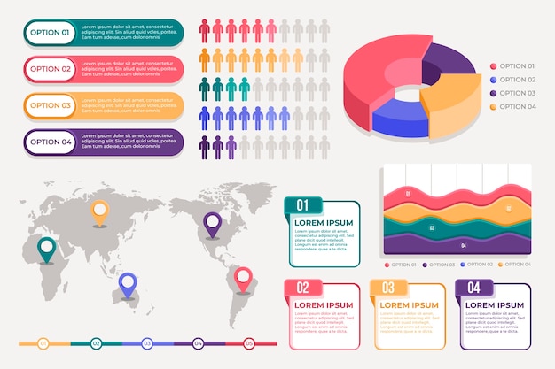 Demographic chart infographic design template