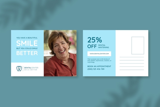 Dental center postcard template