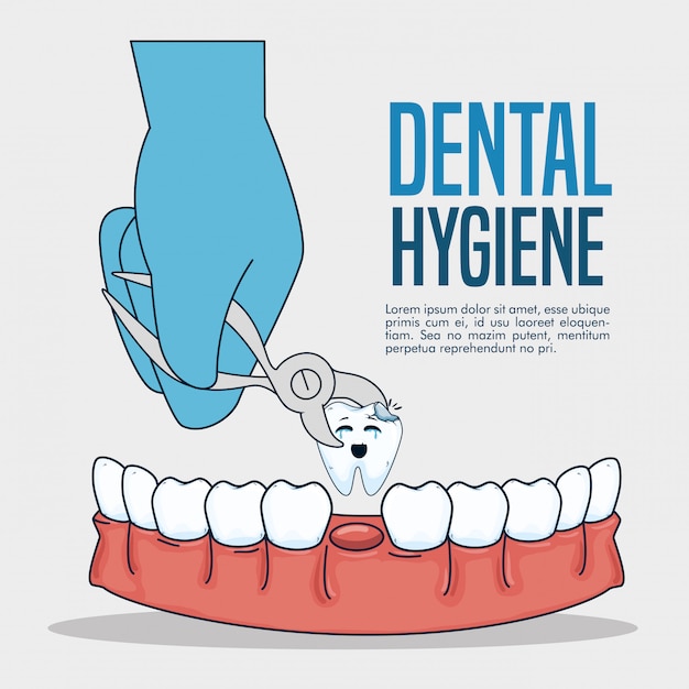 Dentistry medicine and tooth with dental extractor