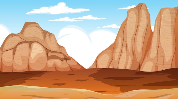 Free Vector desert forest landscape at daytime scene