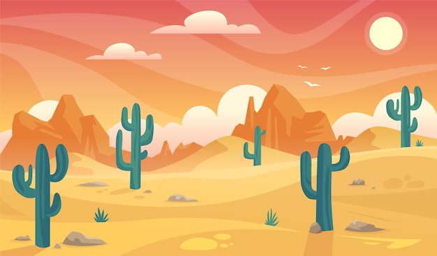 Free Vector desert landscape - background for video conferencing