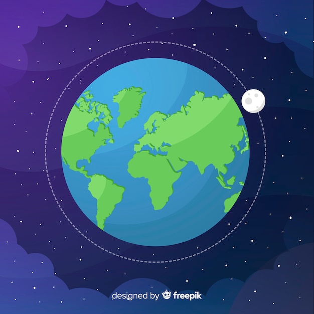 Free Vector design of earth in space