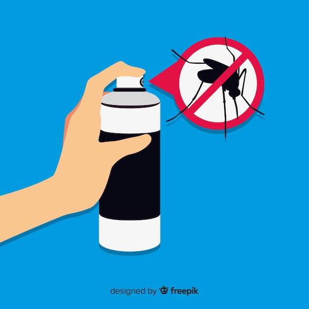 Free Vector design of hand holding mosquito spray