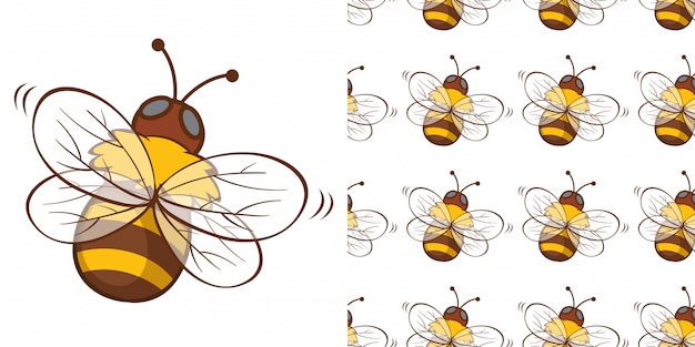 design with seamless pattern honey bee