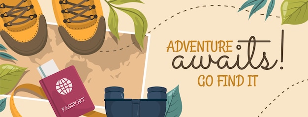 Free Vector detailed adventure social media cover template