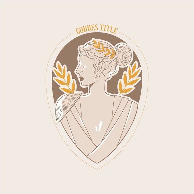 Free Vector detailed goddess logo with golden elements