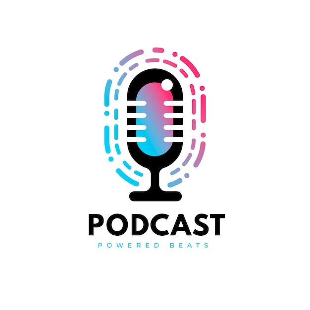 Detailed podcast logo template