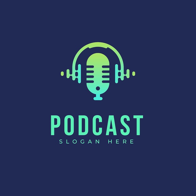 Detailed podcast logo template