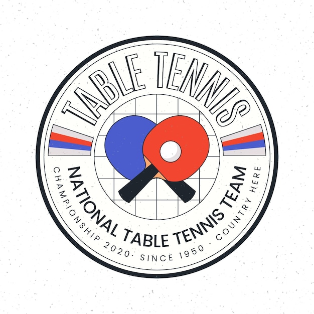 Free Vector detailed table tennis logo concept