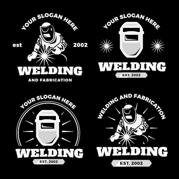 Free Vector detailed welder logo template