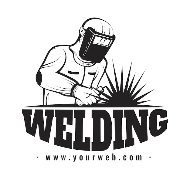 Free Vector detailed welder logo template