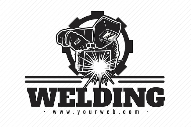 Free Vector detailed welder logo template