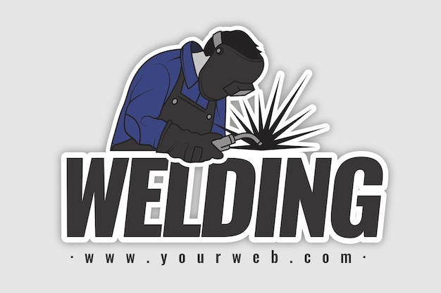 Detailed welder logo template