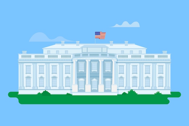 Free Vector detailed white house illustration