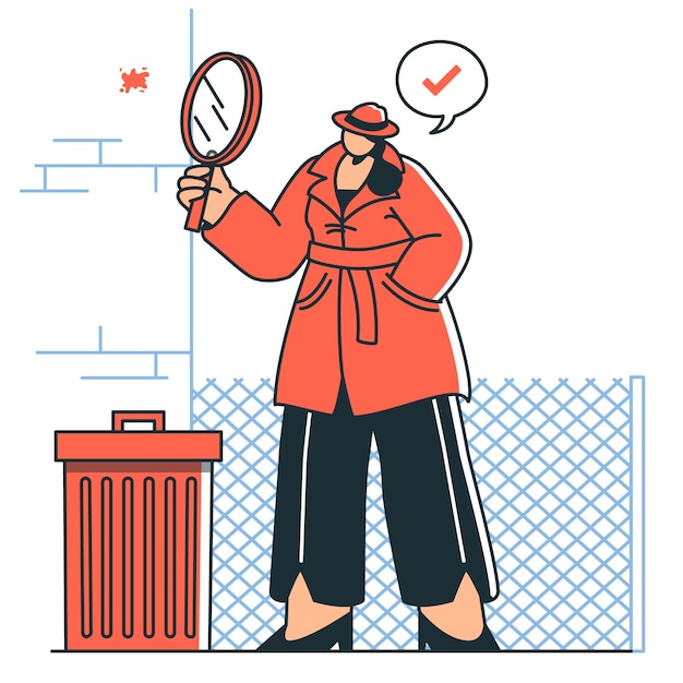 Free Vector detective woman concept illustration