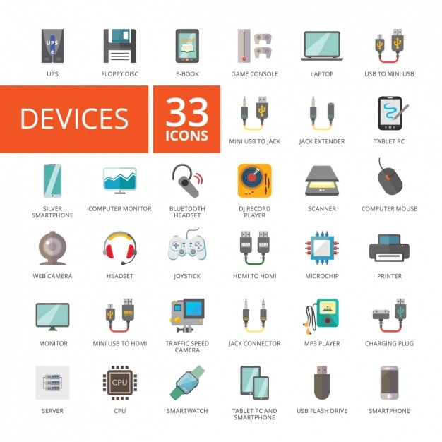 Free Vector device icons collection