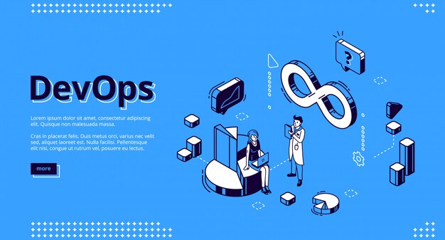 Devops isometric website design, development and operation