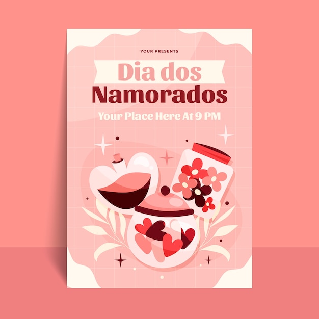 Free vector dia dos namorados poster template