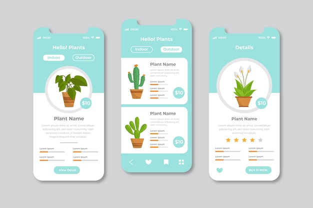 Free vector different app interface concepts