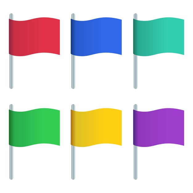 Different Coloured Gradient Wavey Flags Collection