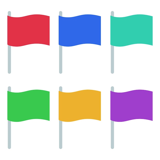 Free Vector different coloured wavey flags collection