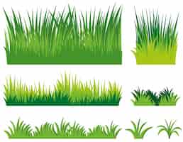 Free vector different doodles of grass